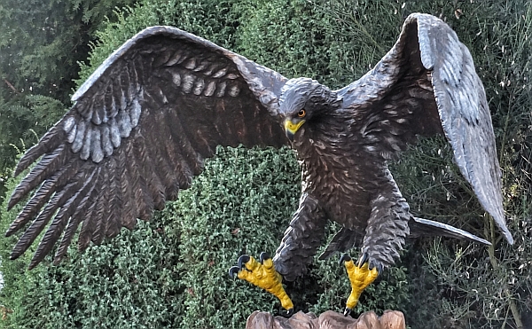 steinadler weinregal lifesize adler eagle  motorsge kettensge schnitzen jochen adam holzwerker