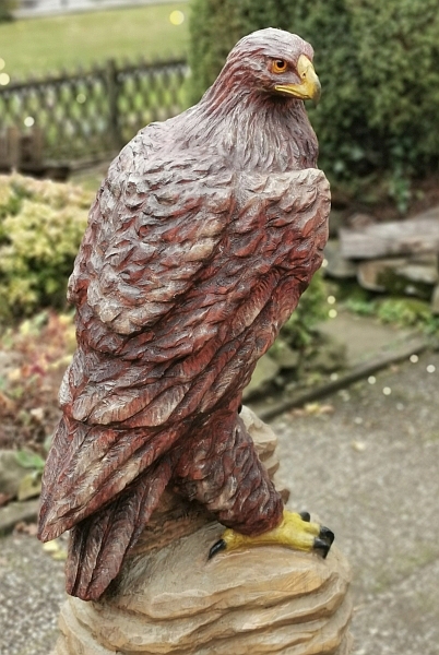 steinadler  lifesize adler eagle  motorsge kettensge schnitzen jochen adam holzwerker