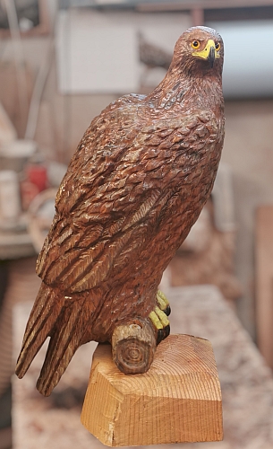 steinadler  lifesize adler eagle  motors�ge kettens�ge schnitzen jochen adam holzwerker