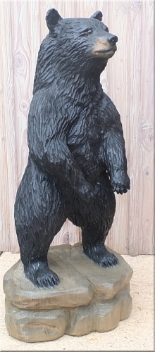 schwarzbär black bear motorsäge schnitzen carving kettensägenkunst holz jochen Adam