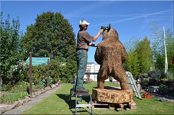 grizzly  br holzwerker jochen adam schnitzen mit der motorsge