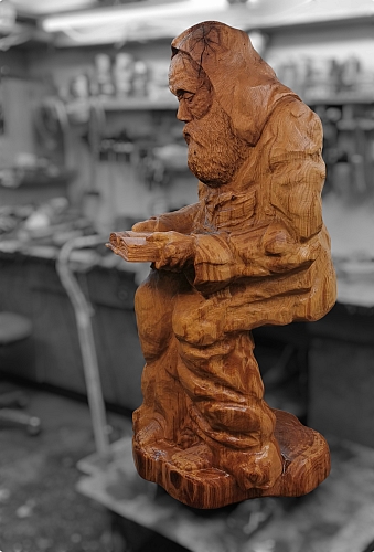 einsiedler, alter mann, holz mensch mnch motorsge kettensge chainsaw jochen adam holzwerker