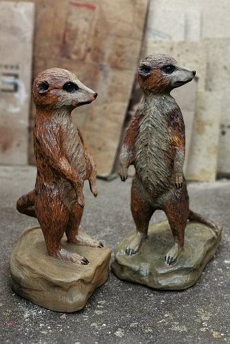 erdmnnchen motorsge kettensge schnitzen holz kunst