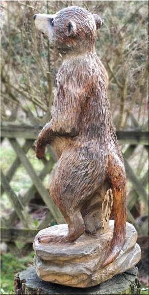 erdmännchen meerkat holz motorsäge kettensägen holzwerker geschnitzt