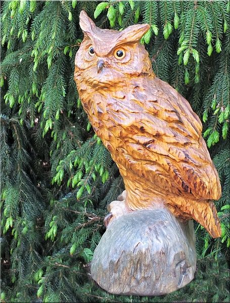 eule holz motorsge kettensge schnitzen kettesgenkunst motorsgenkunst 