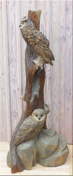 eule holz motorsäge kettensäge schnitzen kettesägenkunst motorsägenkunst 