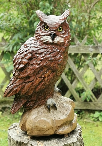 eule holz motorsge kettensge schnitzen kettesgenkunst motorsgenkunst holzwerker