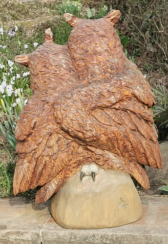 eulenpaar eule holz motorsäge kettensäge schnitzen kettesägenkunst motorsägenkunst holzwerker