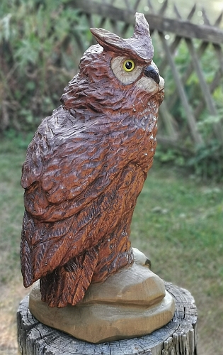 eule holz motorsge kettensge schnitzen kettesgenkunst motorsgenkunst holzwerker