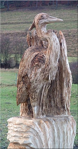 reiher heron holz schnitzen motorsge kettensge holzwerker 