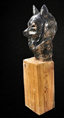 wolf holz geschnitzt motorsge kettensge kunst holzwerker